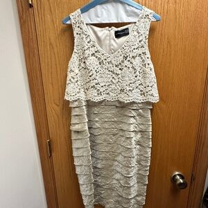 Chic Cream Lace Tiered Dress